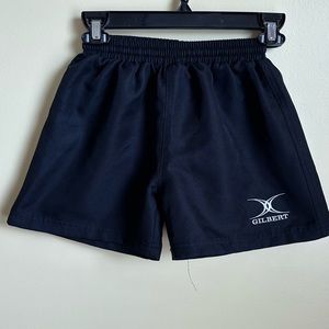 gilbert girls black rugby shorts